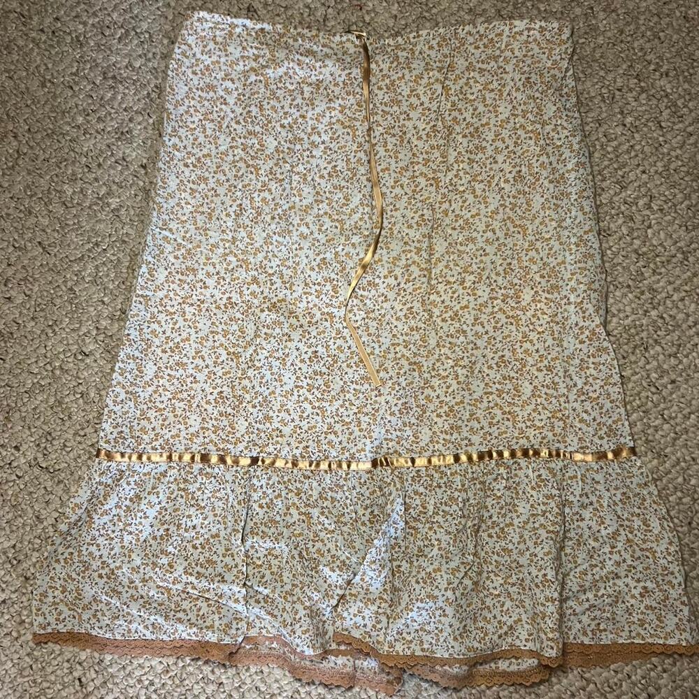Cream and brown floral skirt